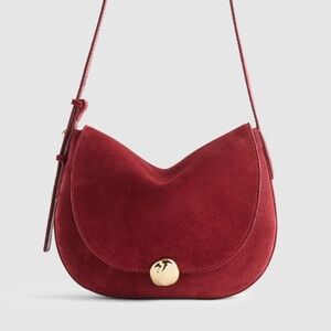 New! MADEWELL Dakota Suede Shoulder Bag in Cabernet